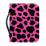 Black And Hot Pink Cow Print Leather Bible Cover