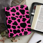 Black And Hot Pink Cow Print Leather Bible Cover