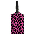 Black And Hot Pink Cow Print Luggage Tag