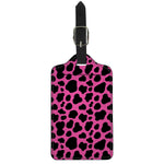 Black And Hot Pink Cow Print Luggage Tag