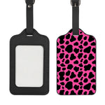 Black And Hot Pink Cow Print Luggage Tag