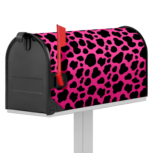 Black And Hot Pink Cow Print Mailbox Cover