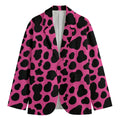 Black And Hot Pink Cow Print Men's Blazer