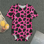 Black And Hot Pink Cow Print Men's Bodysuit