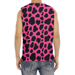 Black And Hot Pink Cow Print Men's Fitness Tank Top