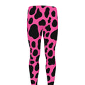 Black And Hot Pink Cow Print Men's Leggings
