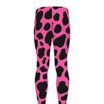 Black And Hot Pink Cow Print Men's leggings