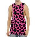 Black And Hot Pink Cow Print Men's Muscle Tank Top
