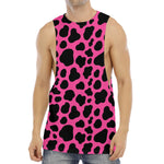 Black And Hot Pink Cow Print Men's Muscle Tank Top