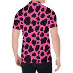 Black And Hot Pink Cow Print Men's Shirt