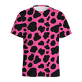 Black And Hot Pink Cow Print Men's Athletic T-Shirt