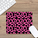 Black And Hot Pink Cow Print Mouse Pad