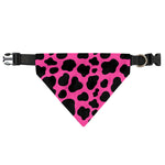 Black And Hot Pink Cow Print Over The Collar Dog Bandana