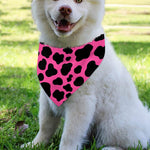 Black And Hot Pink Cow Print Over The Collar Dog Bandana