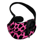 Black And Hot Pink Cow Print Pet Sling Carrier