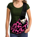 Black And Hot Pink Cow Print Pet Sling Carrier