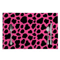 Black And Hot Pink Cow Print Placemat