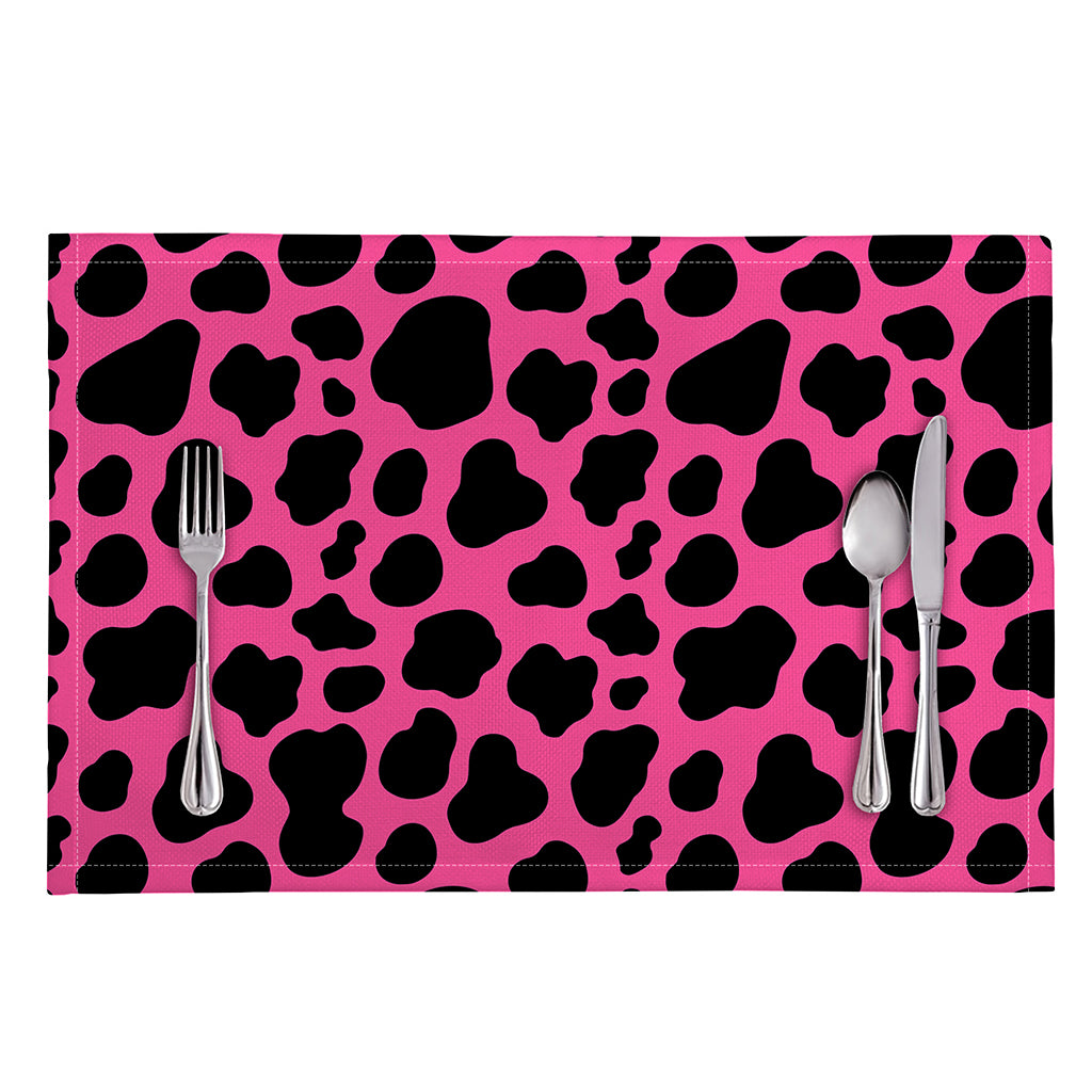 Black And Hot Pink Cow Print Placemat