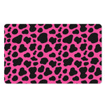 Black And Hot Pink Cow Print Polyester Doormat