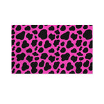 Black And Hot Pink Cow Print Polyester Flag