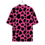 Black And Hot Pink Cow Print Rayon Hawaiian Shirt
