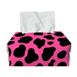 Black And Hot Pink Cow Print Rectangle Tissue Box Cover