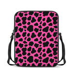 Black And Hot Pink Cow Print Rectangular Crossbody Bag