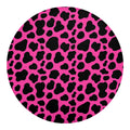Black And Hot Pink Cow Print Round Blanket