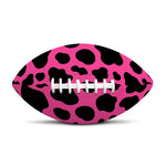 Black And Hot Pink Cow Print Rugby Ball