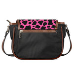 Black And Hot Pink Cow Print Saddle Bag