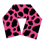 Black And Hot Pink Cow Print Scarf