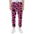 Black And Hot Pink Cow Print Joggers