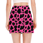 Black And Hot Pink Cow Print Side Slit Mini Skirt