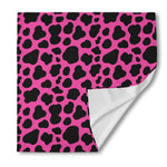 Black And Hot Pink Cow Print Silk Bandana