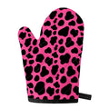 Black And Hot Pink Cow Print Single Oven Mitt