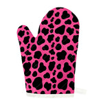 Black And Hot Pink Cow Print Single Oven Mitt