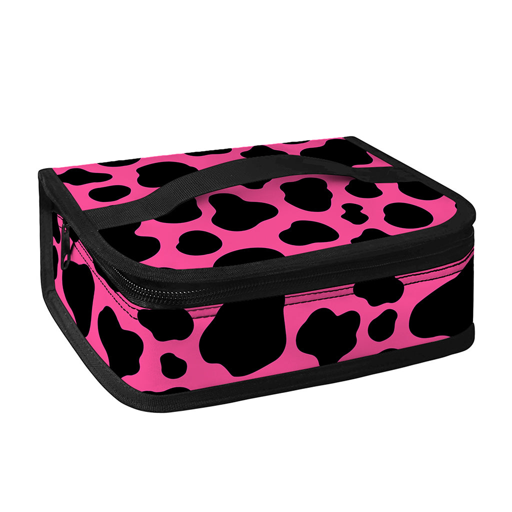 Black And Hot Pink Cow Print Small Lunch Bag