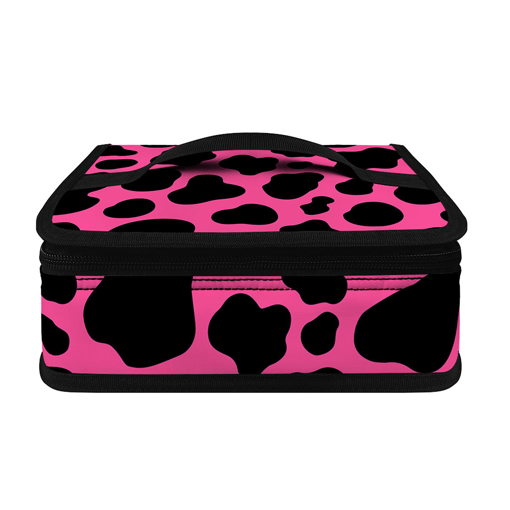 Black And Hot Pink Cow Print Small Lunch Bag