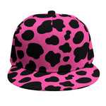 Black And Hot Pink Cow Print Snapback Cap