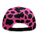 Black And Hot Pink Cow Print Snapback Cap