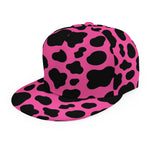 Black And Hot Pink Cow Print Snapback Cap