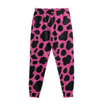 Black And Hot Pink Cow Print Sweatpants