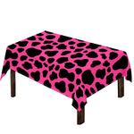 Black And Hot Pink Cow Print Tablecloth