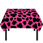 Black And Hot Pink Cow Print Tablecloth