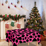 Black And Hot Pink Cow Print Tablecloth