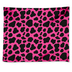 Black And Hot Pink Cow Print Tapestry