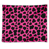 Black And Hot Pink Cow Print Tapestry