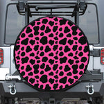 Black And Hot Pink Cow Print Tire Cover
