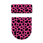 Black And Hot Pink Cow Print Toilet Lid And Tank Cover Set
