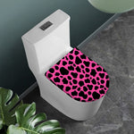 Black And Hot Pink Cow Print Toilet Lid Cover